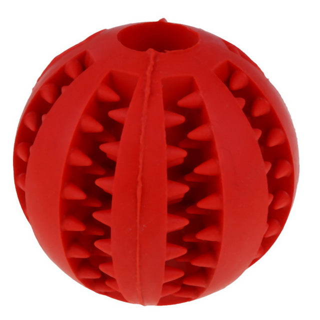 1pc Pet Treat Dispensing Ball Toy Elastic Soft Rubber Dog Teeth